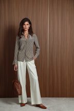 Women's regular striped shirt 100% cotton