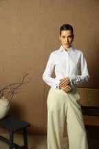 Beata White Shirt with Double Cuffs