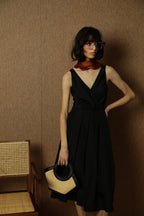 Black Silk Dress Crna Svilena Haljina 1