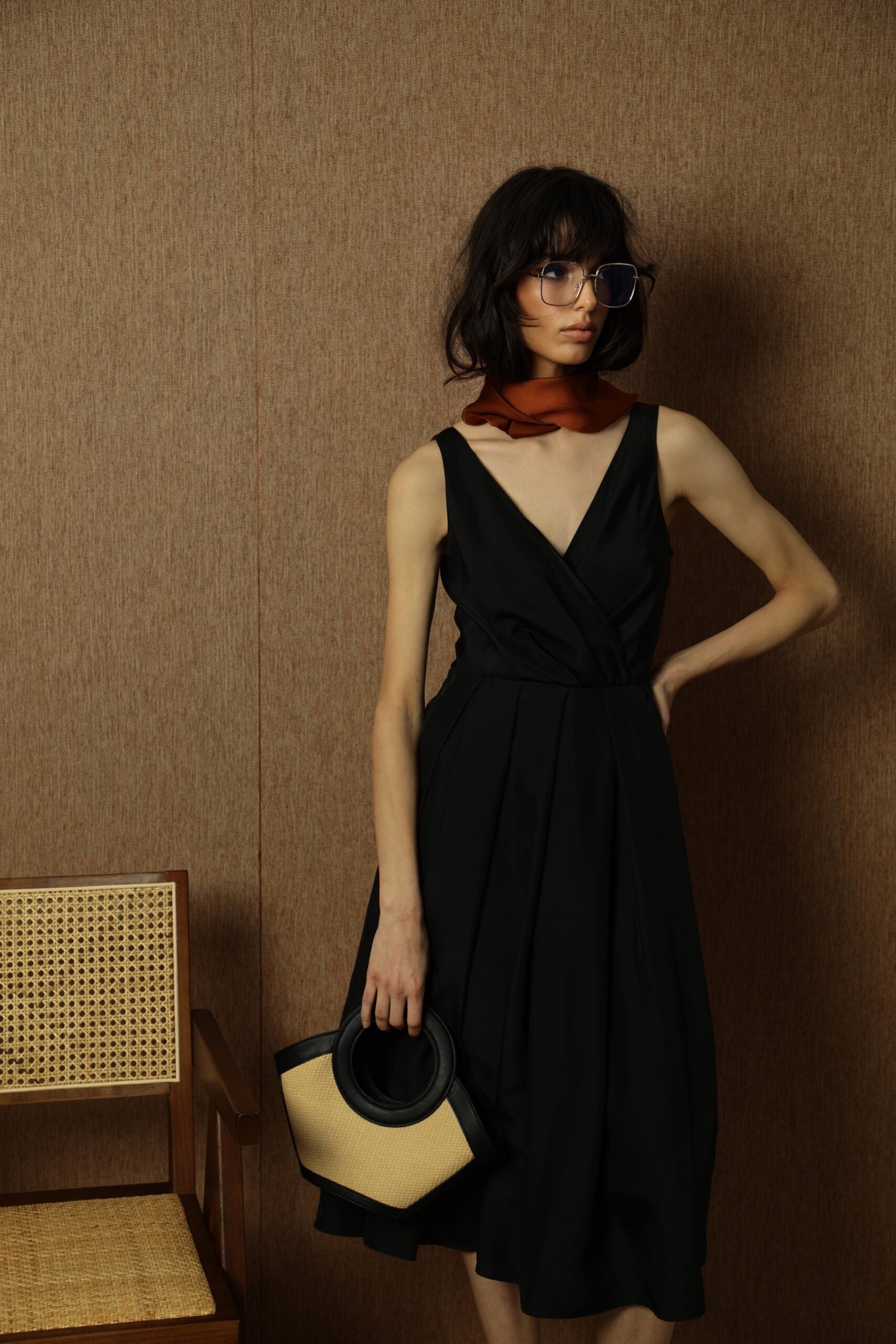 Black Silk Dress Crna Svilena Haljina 1
