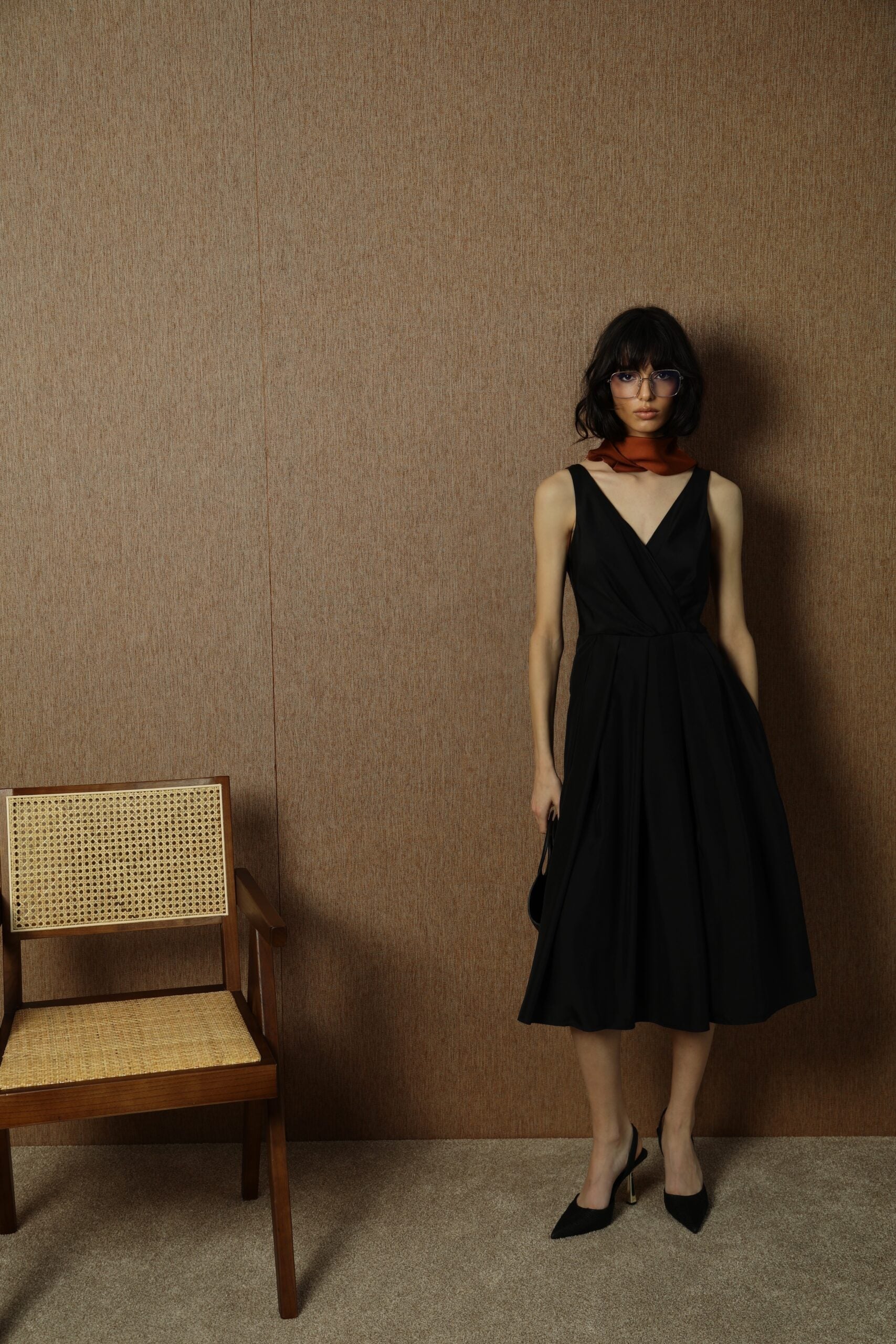 Black Silk Dress Crna Svilena Haljina 2