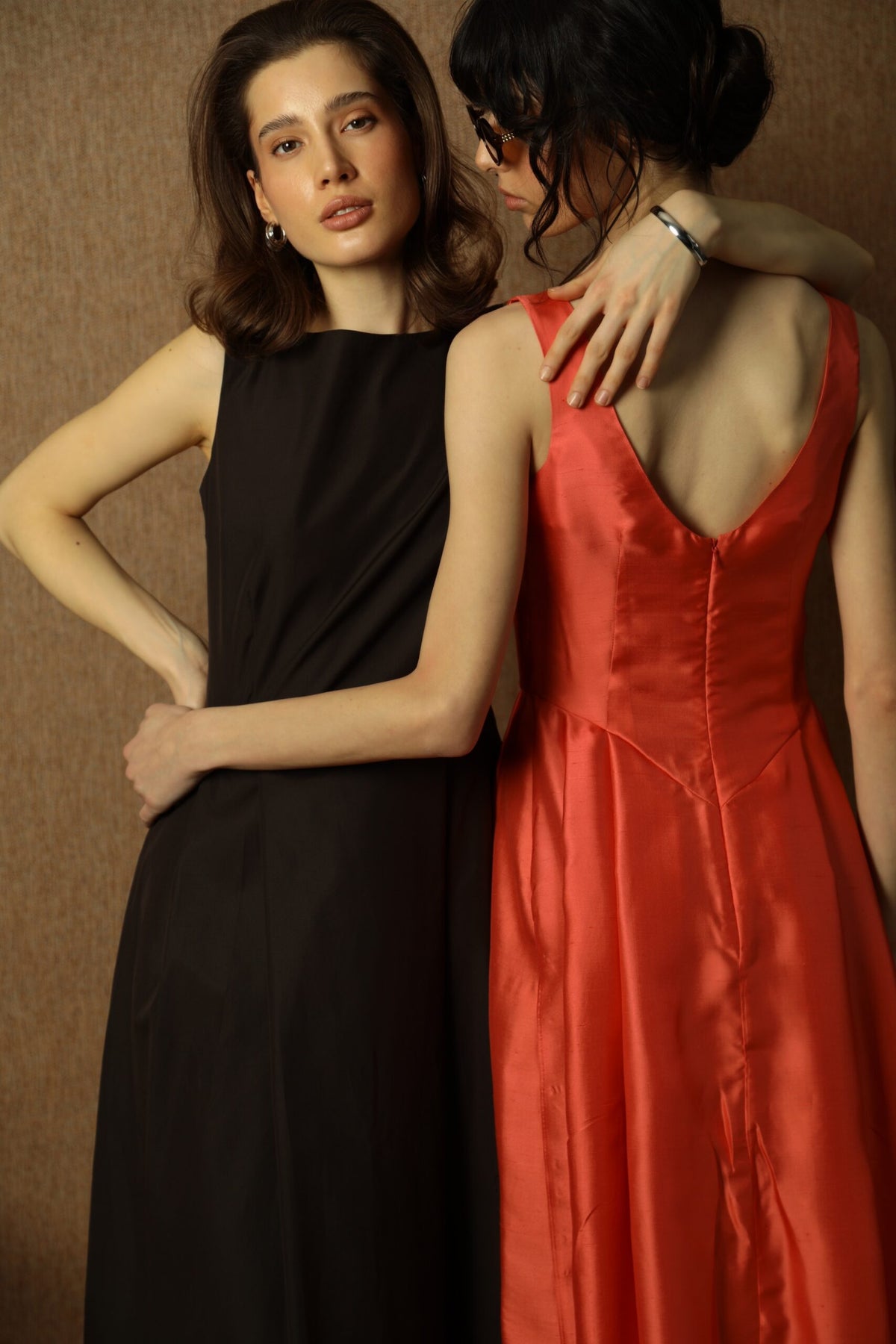 Charlotte Coral Silk Midi Dress 3