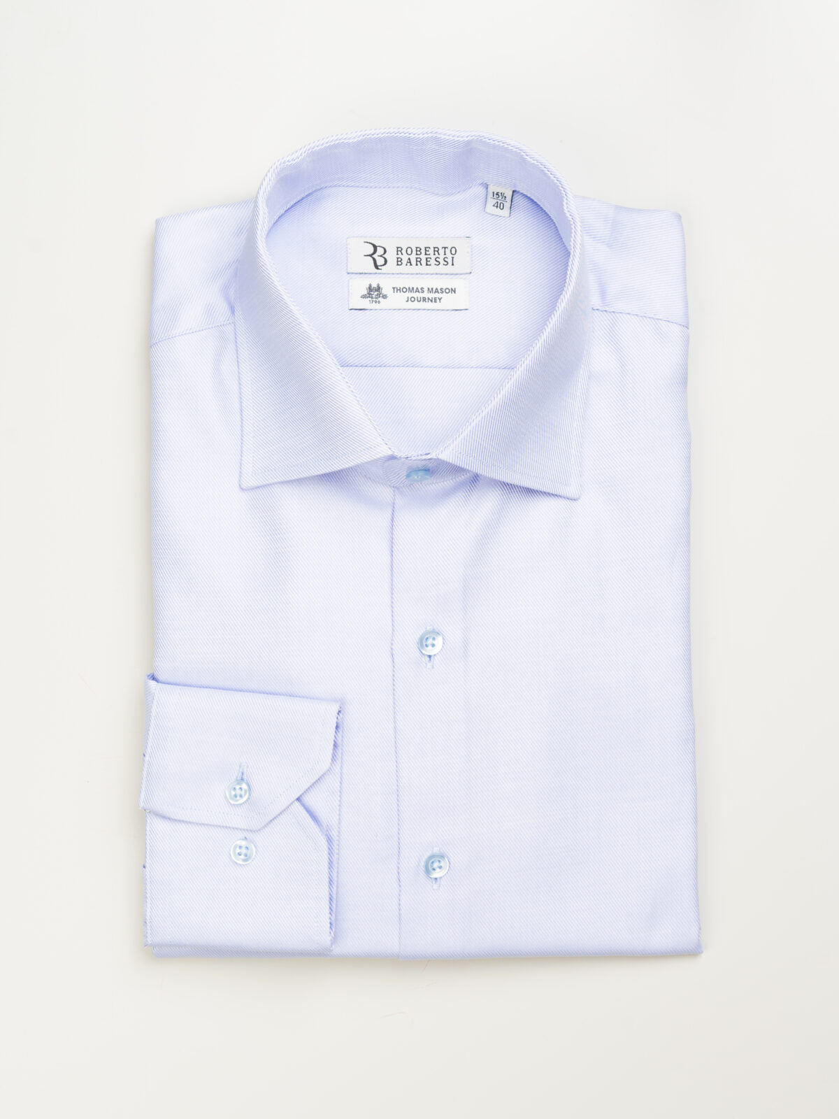 TMJ Blue twill men's blue shirt