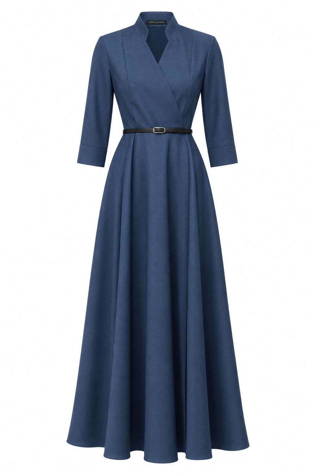 Eterna Blue Wool Maxi Dress 1