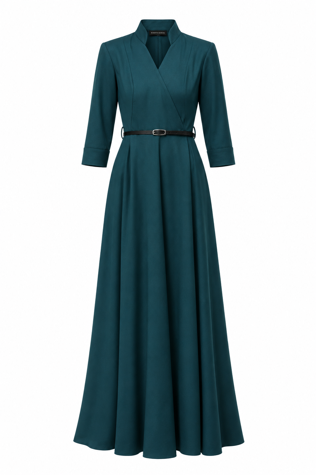 Eterna Green Wool Maxi Dress 1