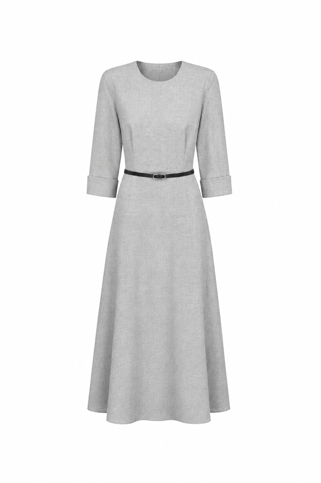 Alba Grey Wool Midi Dress 1