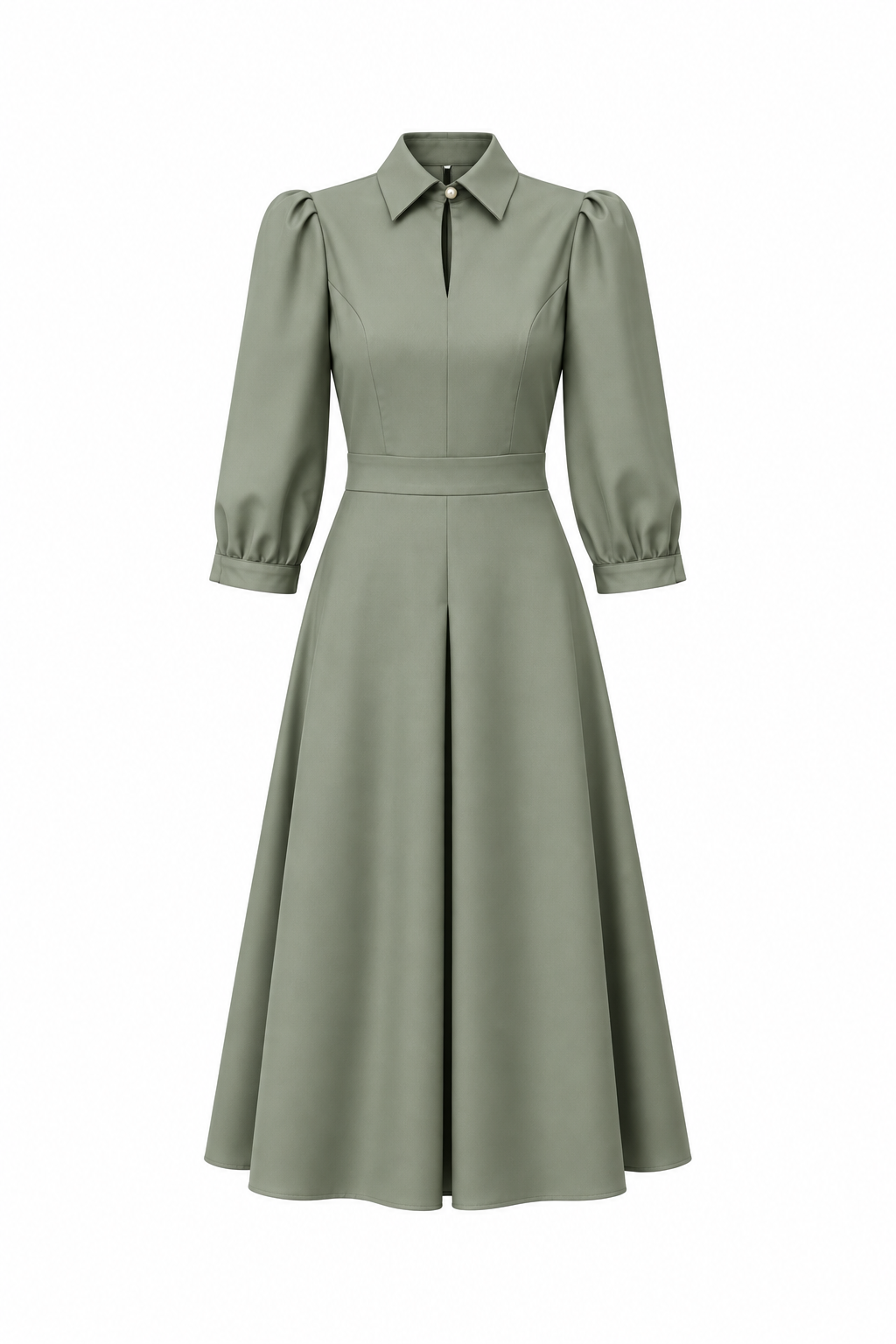 Melani Olive Wool Midi Dress 1