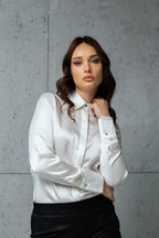 Laila white silk blouse