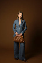 Linen Blue Suit žensko Odelo 2