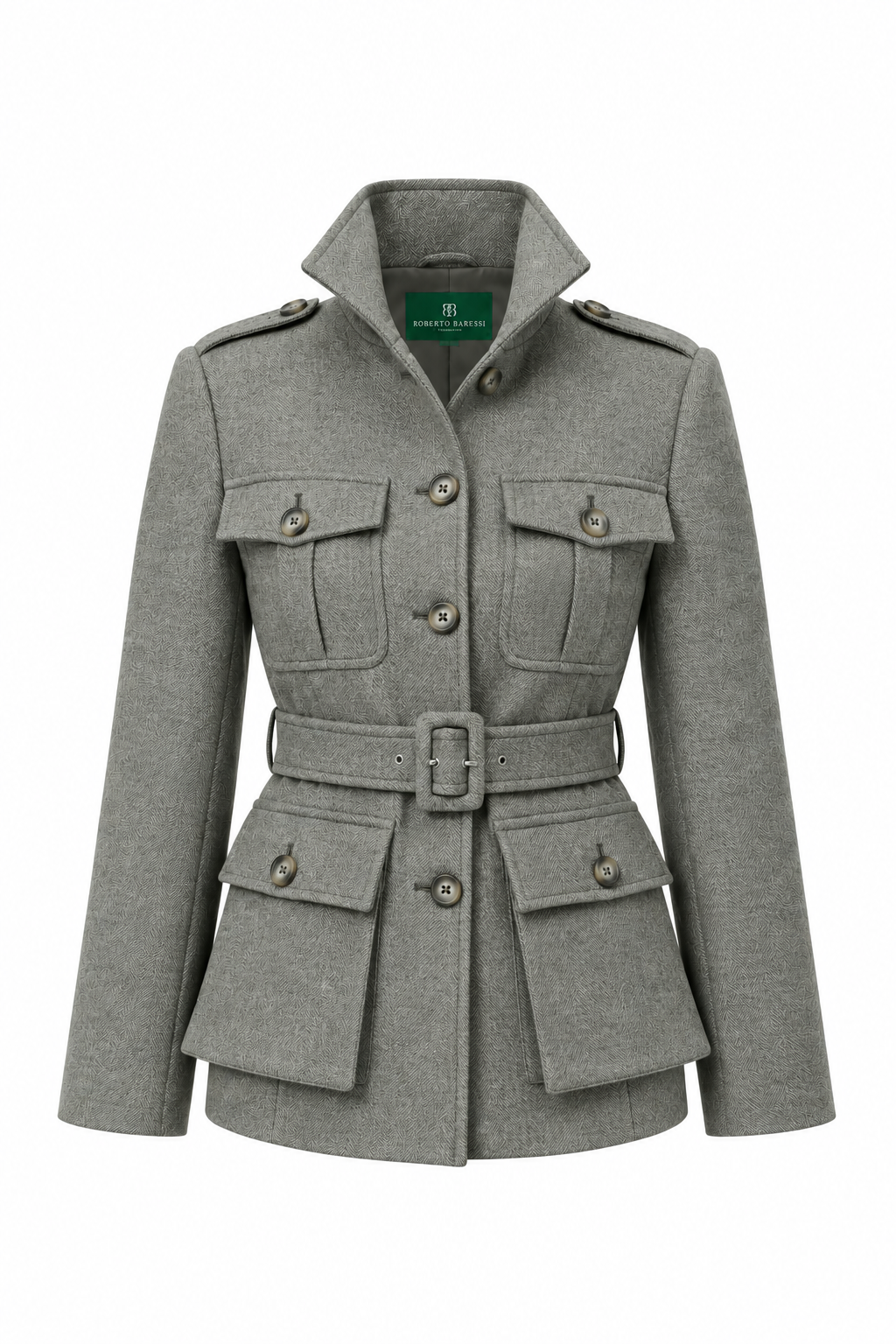 Marchesa Green Wool Safari Jacket 1