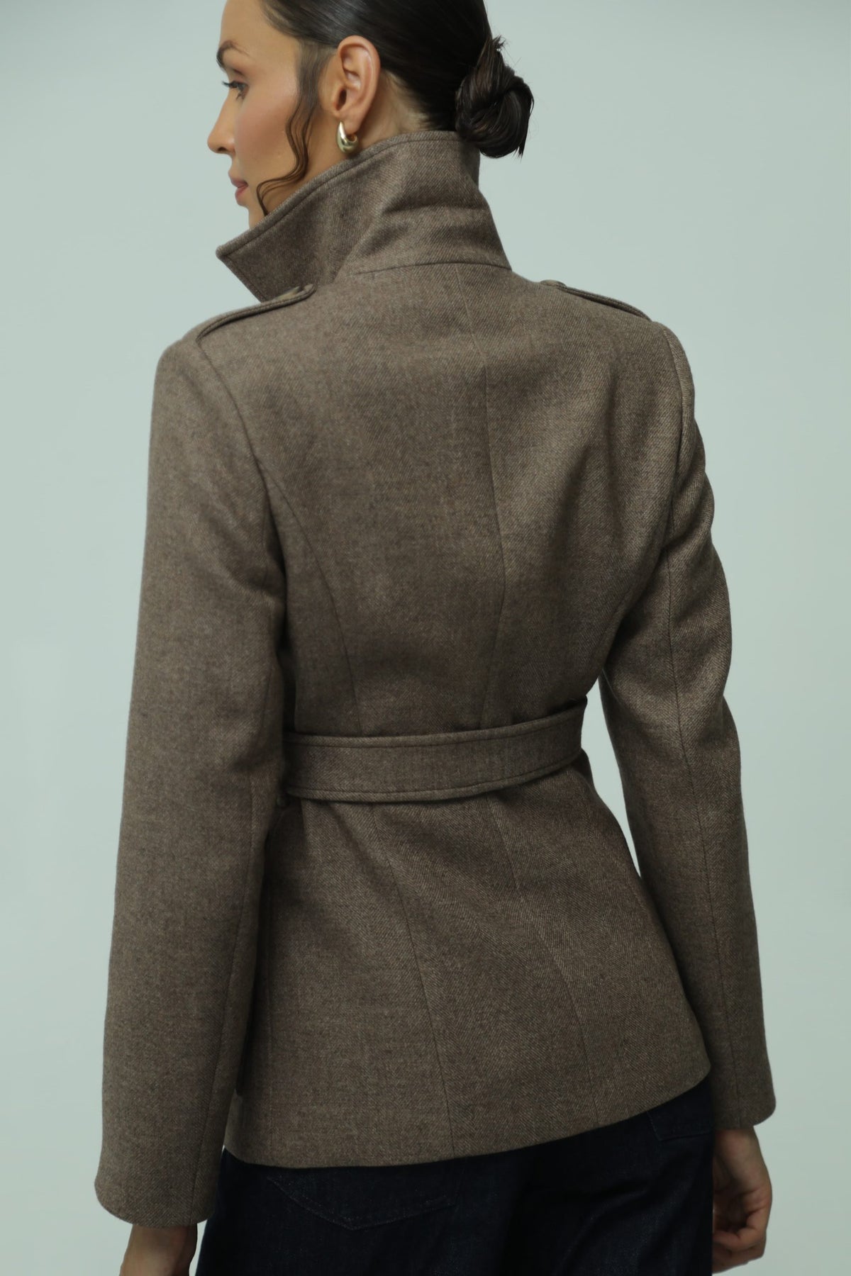 Marchesa Brown Wool Safari Jacket 5
