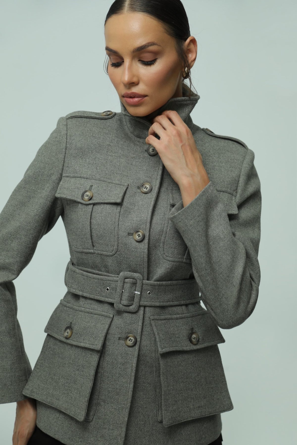 Marchesa Green Wool Safari Jacket 3