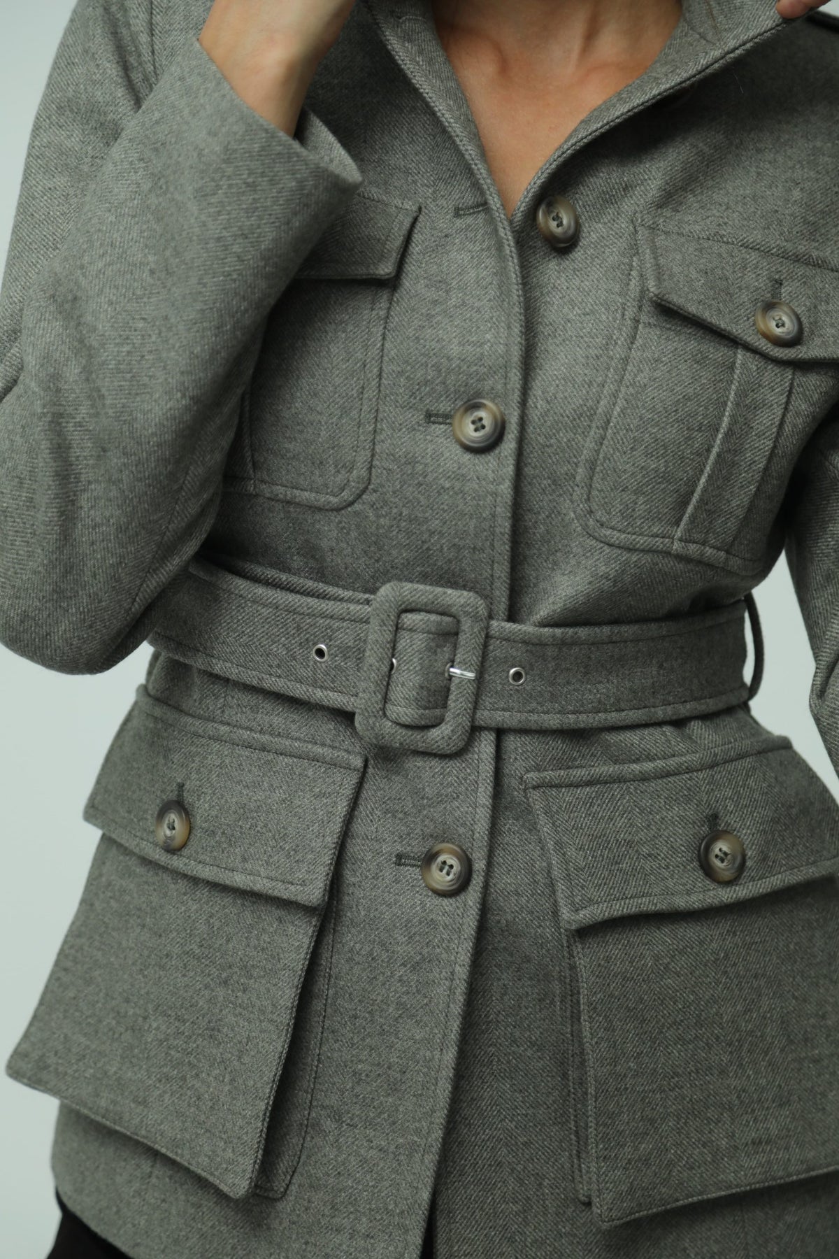 Marchesa Green Wool Safari Jacket 4