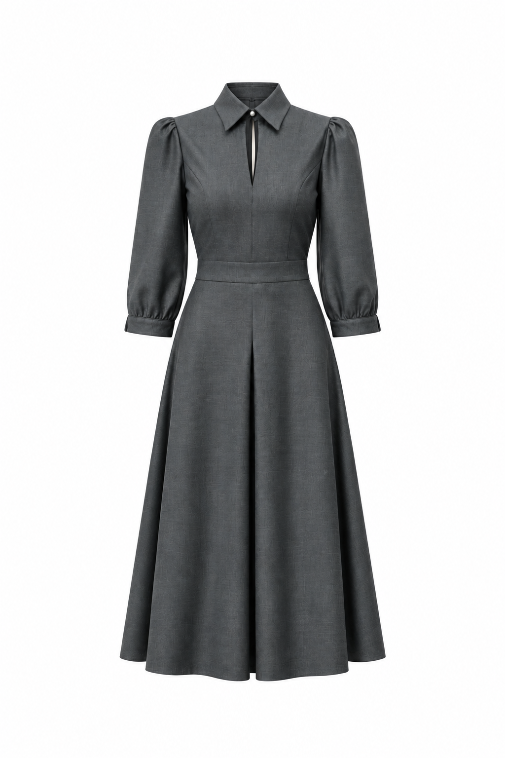 Melani Grey Wool Midi Dress 1