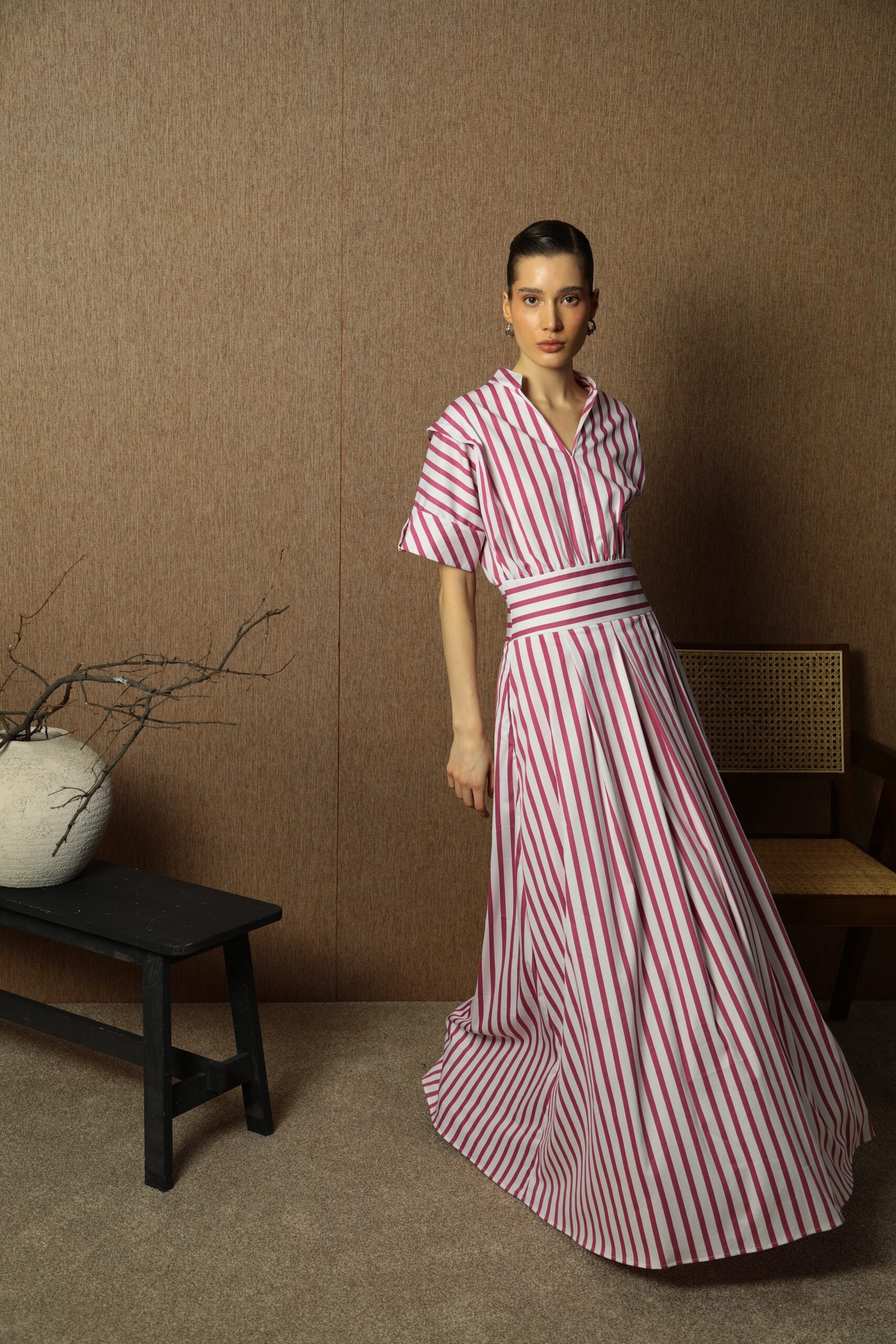 Montenegro Pink Stripes Women's Dress 1