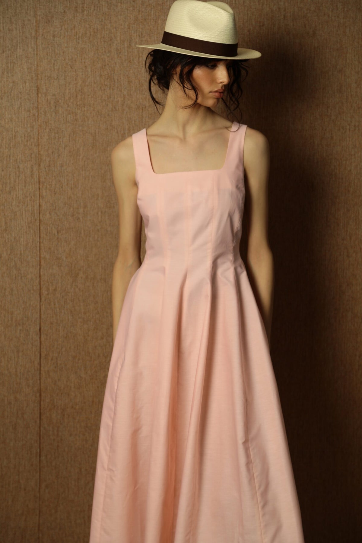 Paris Light Orange Cotton Midi Dress 2