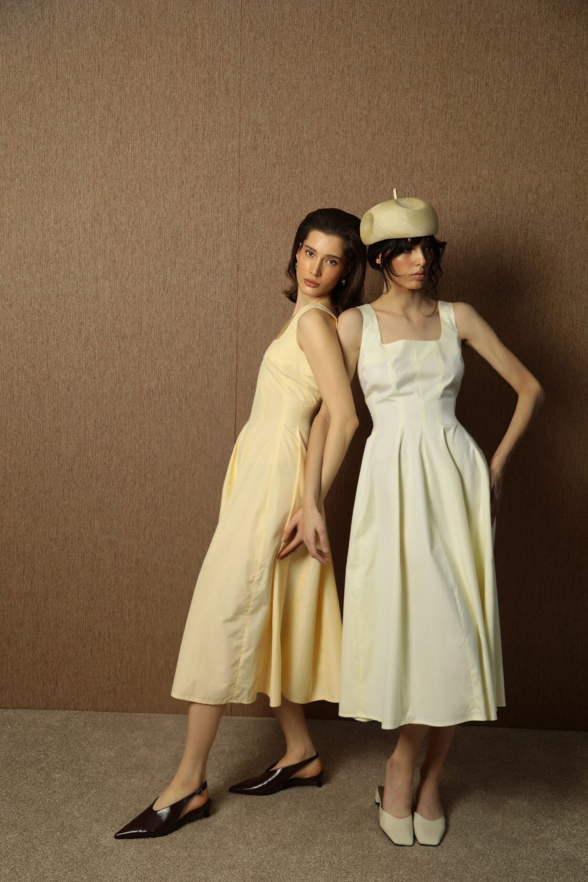 Paris Yellow Cotton Midi Dress 1
