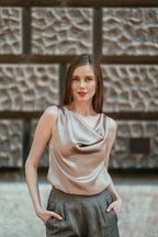 Rb Silk Blouse Beige1