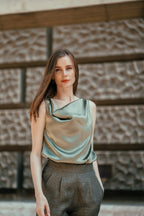 Rb Silk Blouse Green2