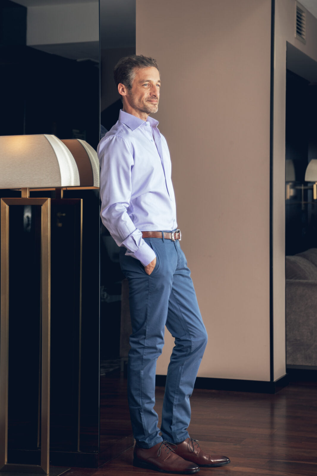 TM Journey Blue Twill men's blue shirt