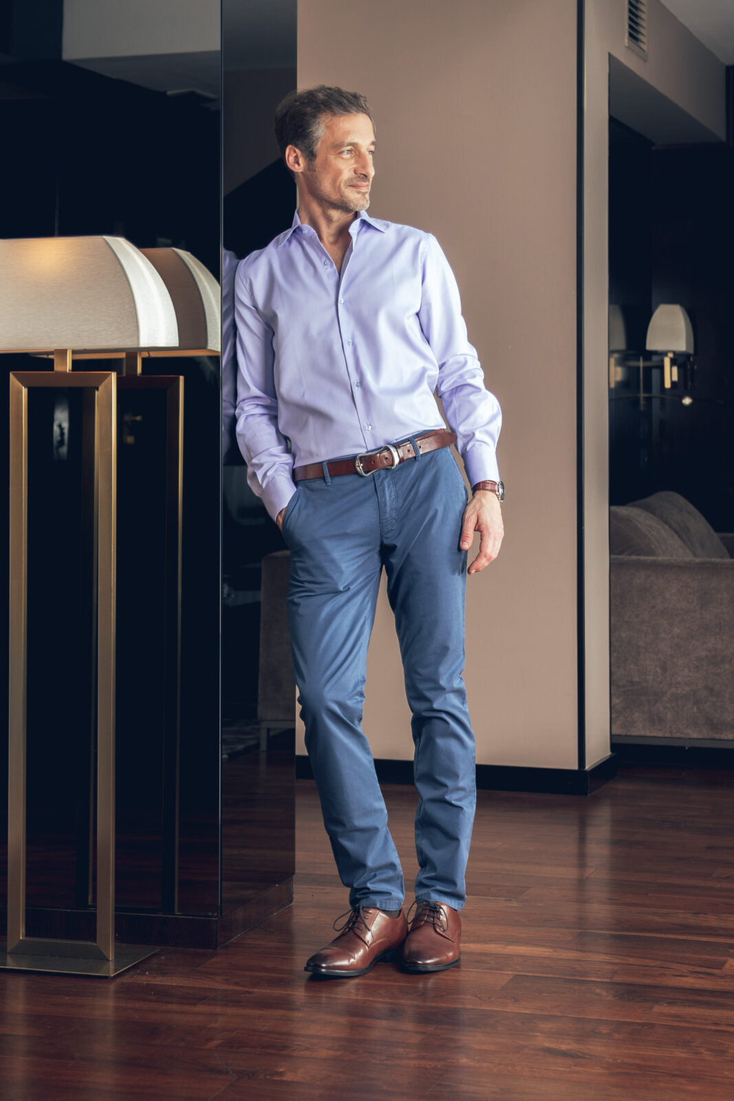 TM Journey Blue Twill men's blue shirt