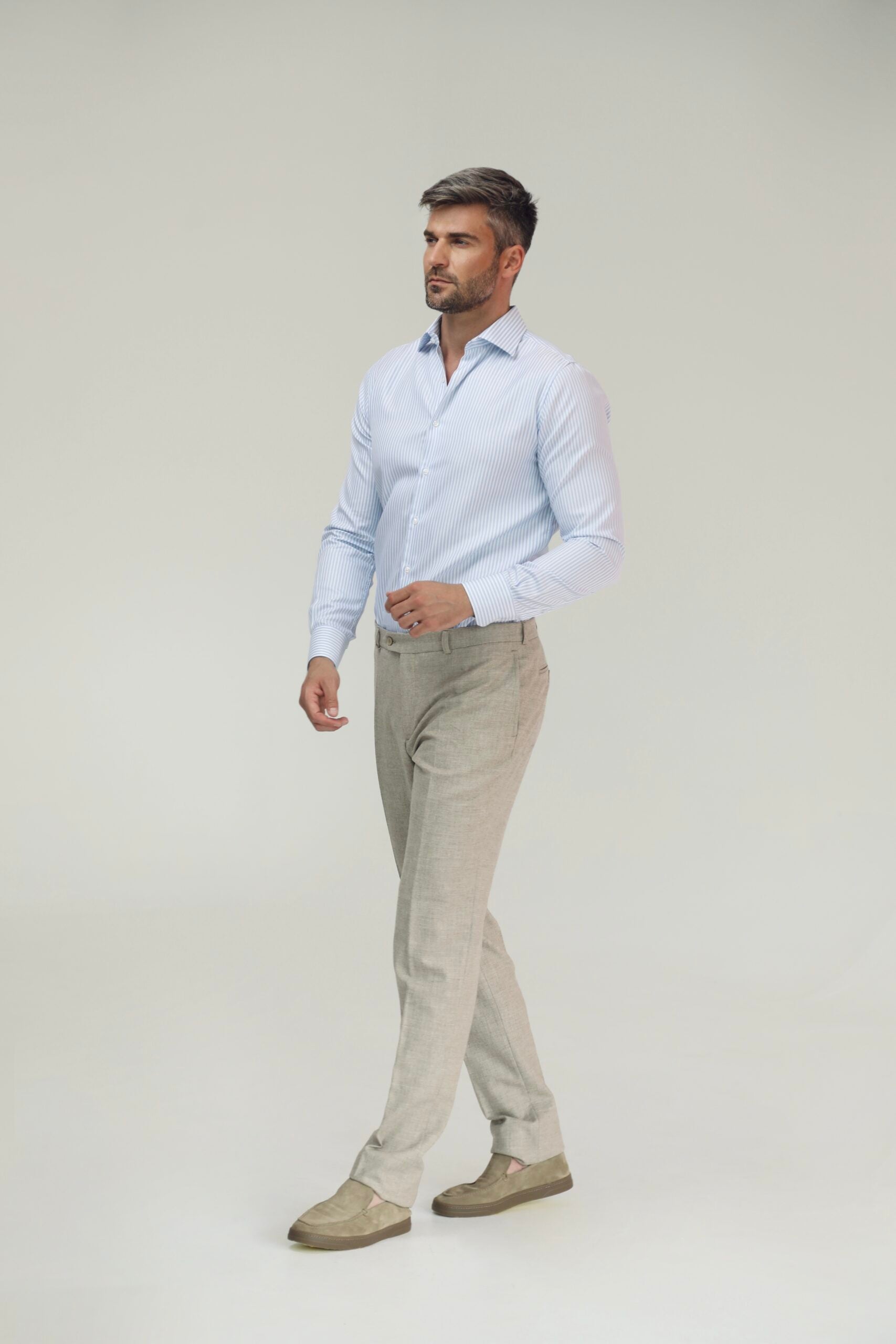 Twill Stripes Muška Prugasta Košulja 2