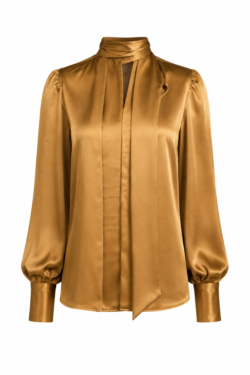 Vespera Antique Gold Silk Blouse 1