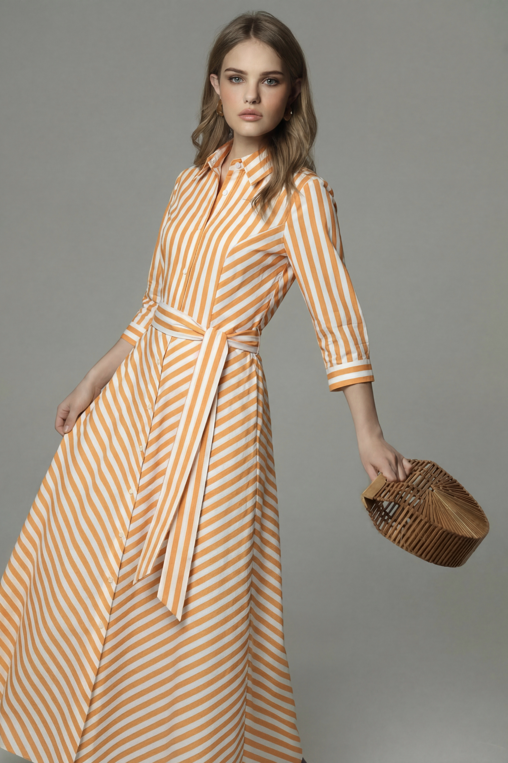 Yelow Stripe Dress Duga žuta Prugasta Haljina 2