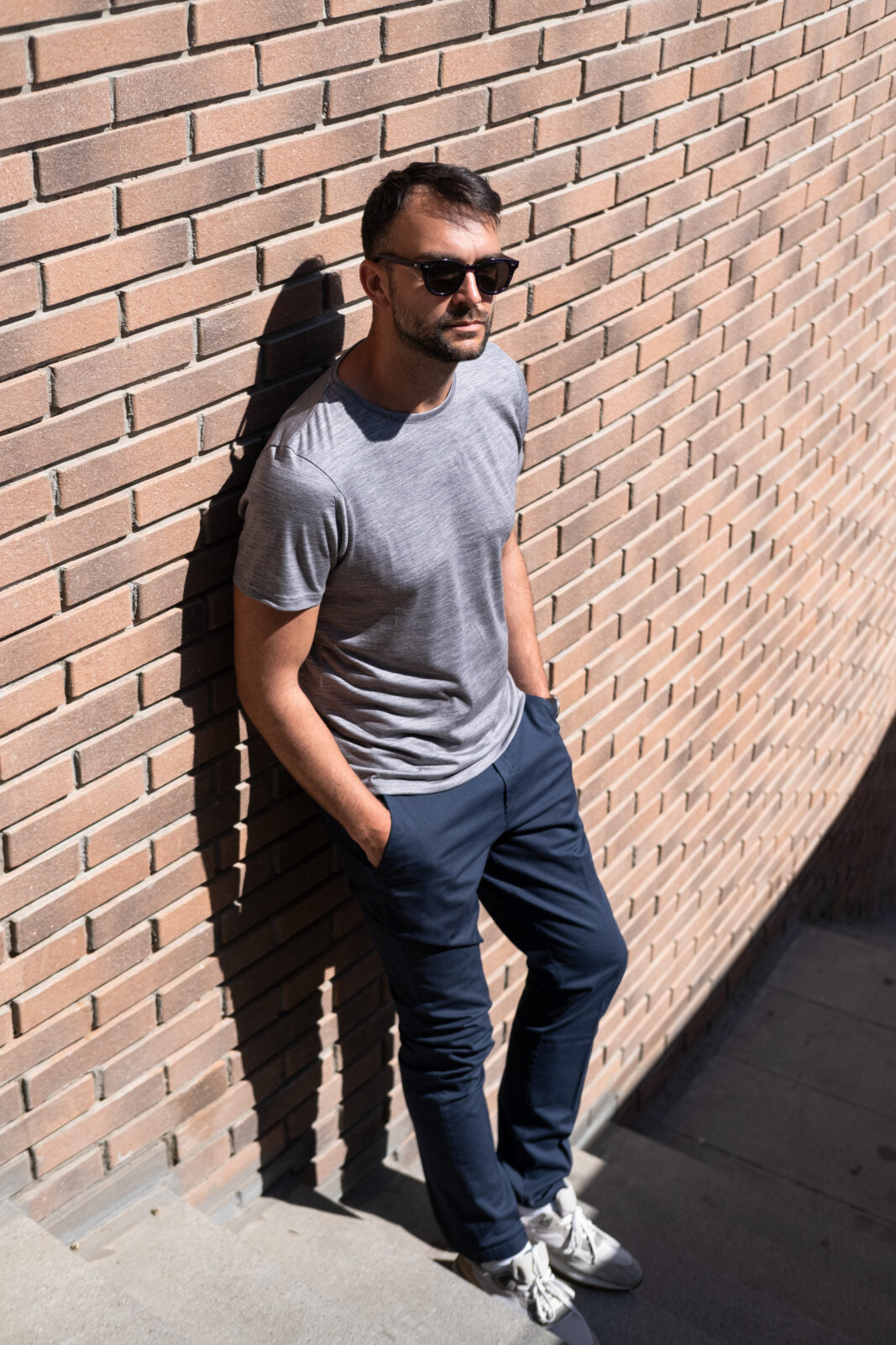 Men's merino shirt light gray