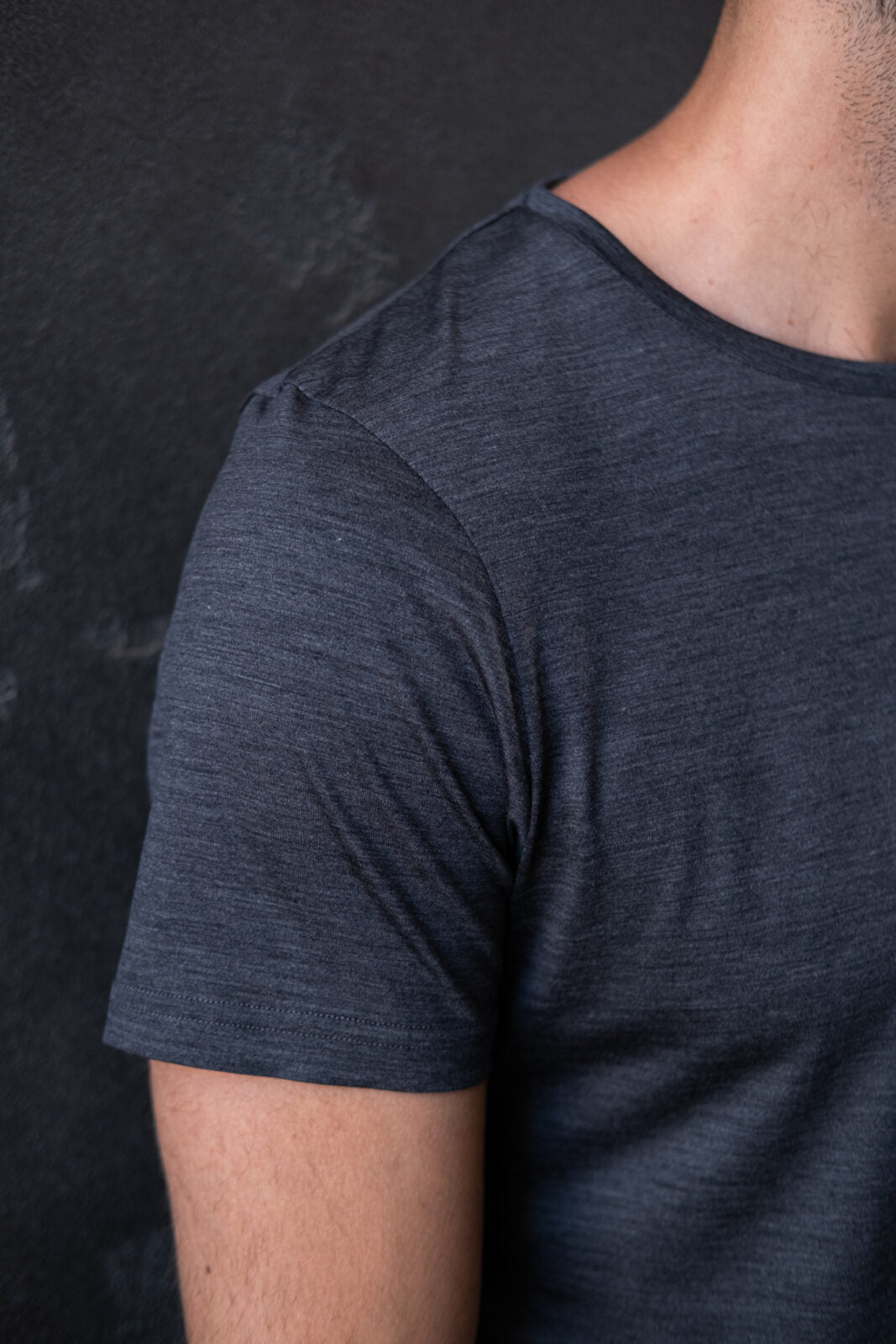 Men's merino shirt dark gray