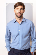 Row 5 - 100% Merino Wool Men's Blue Shirt