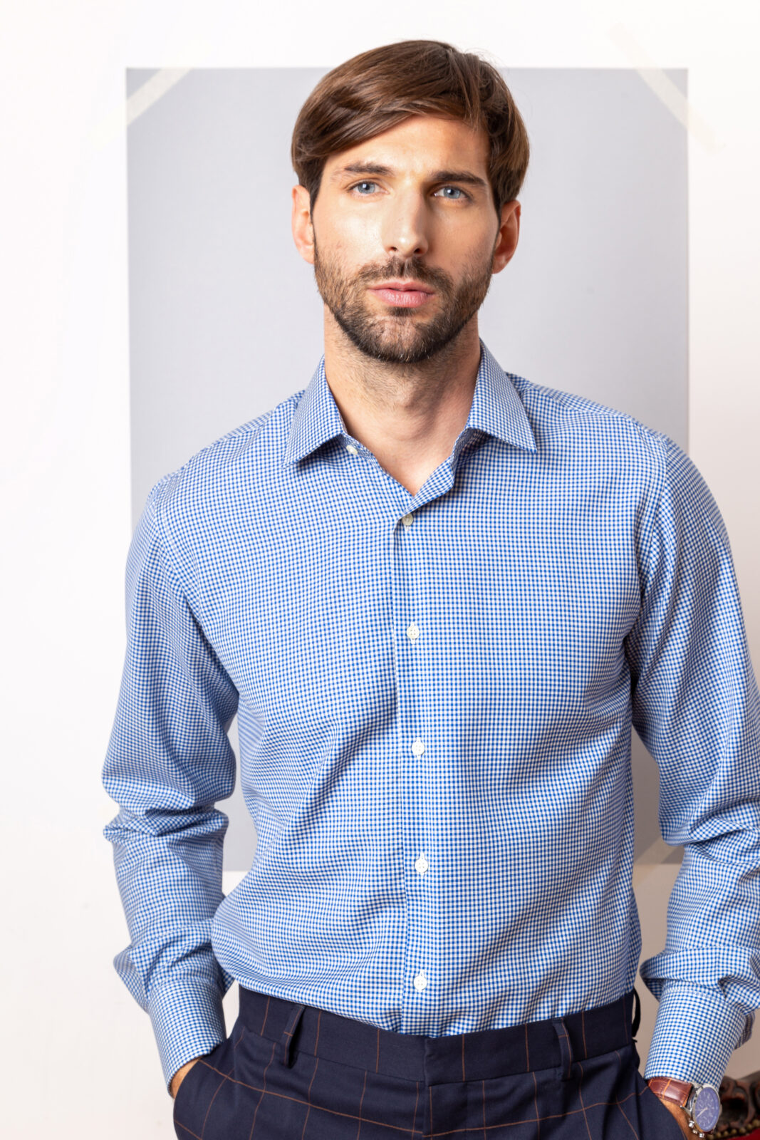 Row 5 - 100% Merino Wool Men's Blue Shirt